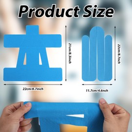 lasuroa 16 Pcs Shoulder Support Tape, Waterproof & Breathable Precut Kinesiology Kinetic Tape Elastic Athletic Sticker for Muscle Shoulder Support Sports & Physical Relaxation