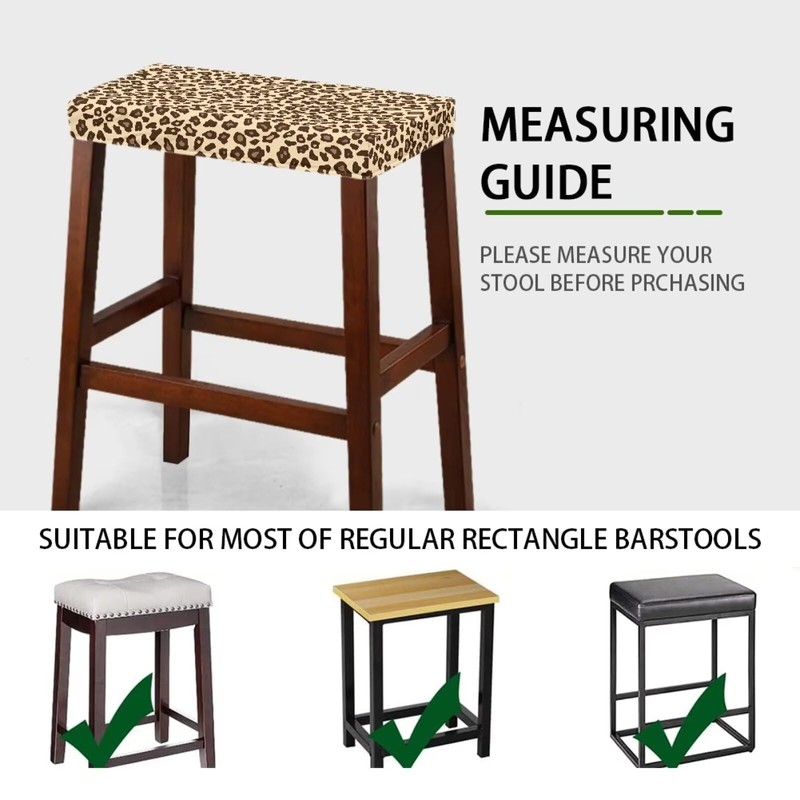 Luarisgur Bar Stool Rectangle Seat Covers Brown Leopard Print Bar