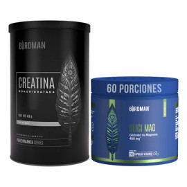 Glicinato De Magnesio 400mg 240 Cáps  Creatina 450g Birdman                                                                                           