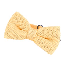 DonDon Men Knit Knitted Bow Tie Pre Tied and Adjustable Light Gold
