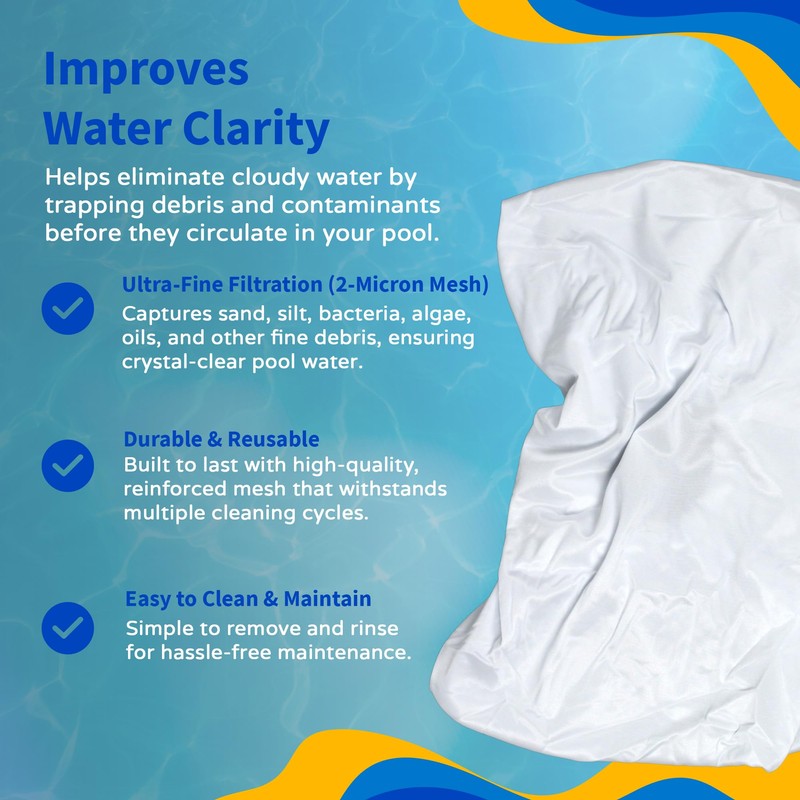 Blue Wave Aquafirst & Aquabot Pool Cleaner Replacement Filter Bag,White