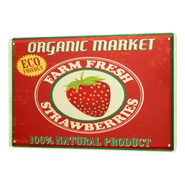 Tin Sign Metal Wall Plaque PosterRetro Strawberries