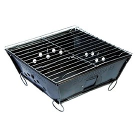 BBQ 8108145 Faltbarer Grill Stahl schwarz 28 x 28 x 2 cm