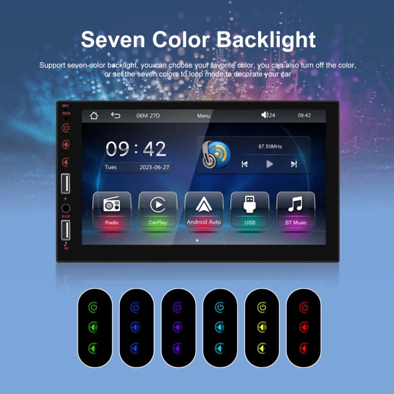 Camecho Camera Touch Screen Car Stereo Radio Bluetooth Apple Carplay