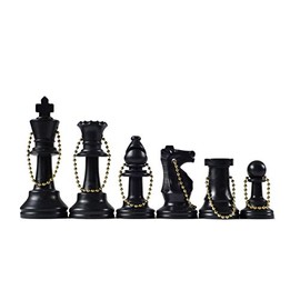 Wholesale Chess - Chess Pieces Keychain Set (Black)