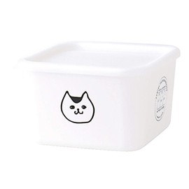 19-456545 Nakajima PFF NECO Square Stocker, S, White, Approx. 20.3 fl oz (600 ml), Made in Japan