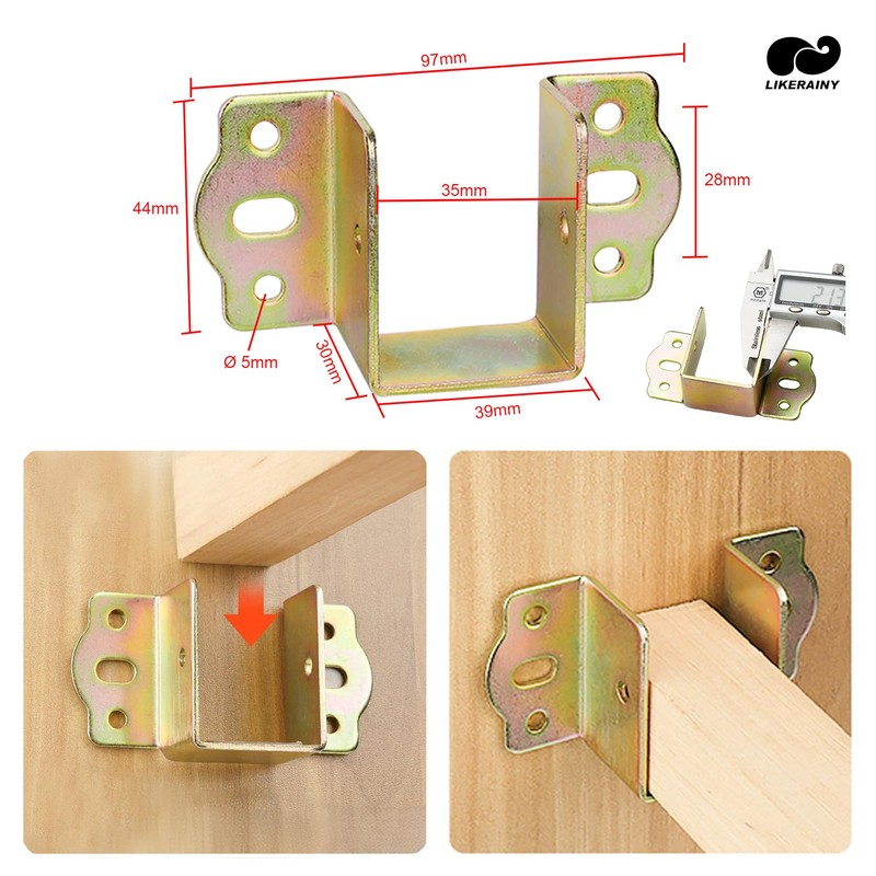 LIKERAINY Centre Support Bed Hinge Rail Brackets Timber Joist Hanger