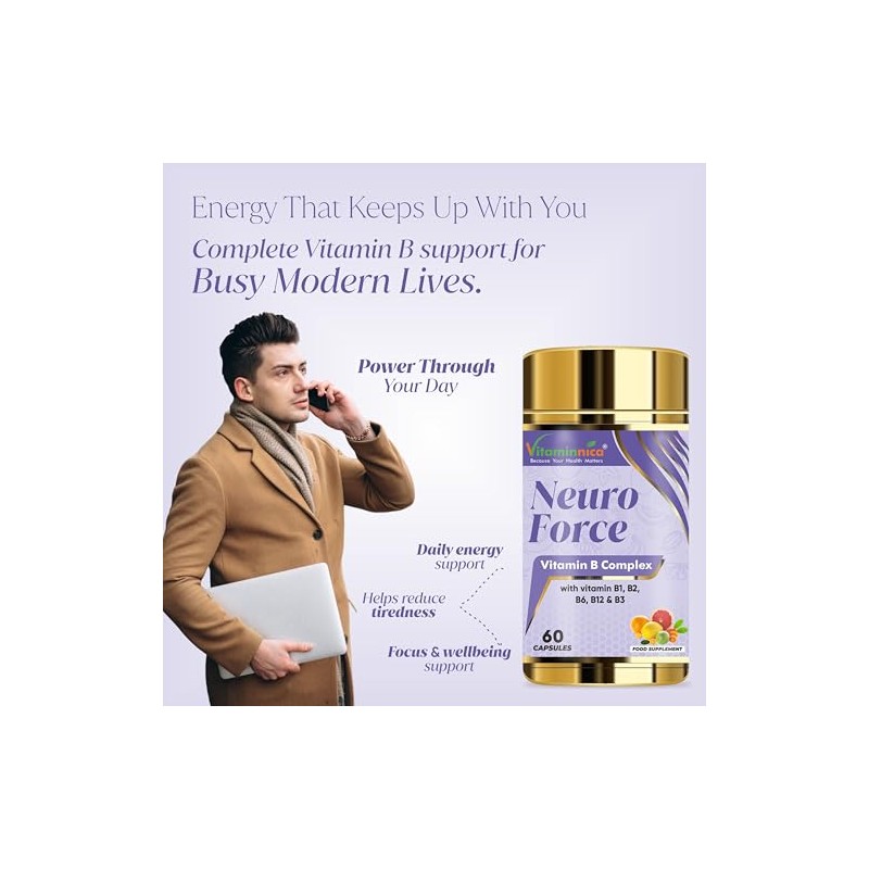 Vitaminnica Neuro Force | Vitamin B-Complex B1, B2, B3, B6,