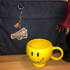 Popfizzy Cheer Keychain Accessories for Women and Girls, Rhinestone Cheer Bag Charms, Bling Cheer Gifts for Cheerleaders