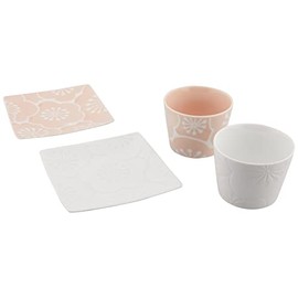 Saikai Pottery Hasami Ware 52858 Hafuri Tea Candy Pair with Cosmetic Box, 5.3 fl oz (150 ml)