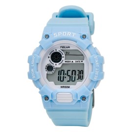 Clefer TE-D280-LB Digital Women's Waterproof Stopwatch Urethane Strap Blue, blue