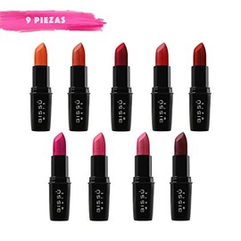 Bissú Set Labiales Mate Bissu (kit 9 Piezas - Tonos Rojos/rosas)