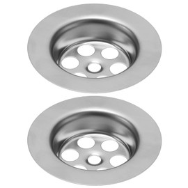SG Store Pack of 2 Sink Plug Strainer Kitchen Sink Strainers Sink Food Catcher Accessories for Kitchen Bathroom Outer Diameter 63 mm/2.48 Inch Silver