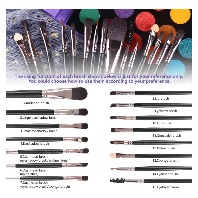 Kit De Maquillaje Profesional Paleta De Maquillaje+cepillos Desnudo