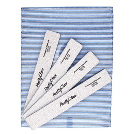 PrettyClaw 50pc Professional Nail Files Acrylic File Rectangle Zebra Jumbo File 100/100