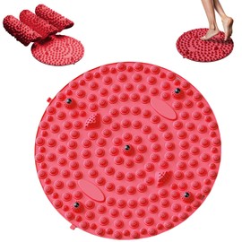Mayfoo Foot Massage, Foot Massager, Goods, Foot Pressure Point, Fatigue Recovery, Soft, Circular, Washable, Anti-Slip, Red (13.8 inches (35 cm)