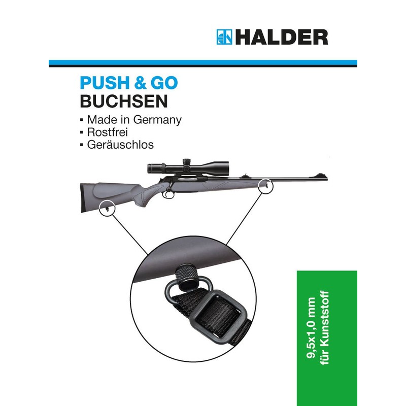 HALDER Unisex Push And Go Strap Hanger Set, Matte Black,