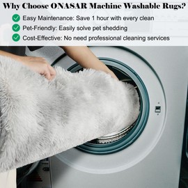 ONASAR 2x6 Runner Rugs for Bedroom Living Room, Washable Fluffy Tie-Dyed Light Grey Bedside Hallway Throw Area Rug, Ultra Soft Plush Furry Floor Carpet Mat for Nursery Kids Dorm Closet Home Decor