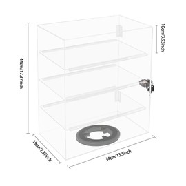 Cbhfmljd Acrylic Eyewear Showcase, Clear Acrylic Locking Display Case with 360 Rotation and 2 Keys for Jewelry, Watches, Glasses, Sunglasses