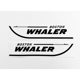 Imagnt Studio Set of 2 Boston Whaler Decals for Boat Hull, Marine Grade Restoration Sticker kit (Black, 24 inches)