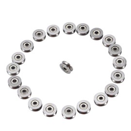 Fayelume 20 PCS Small Pulley, Small Bearings, V Groove Bearing, Double Shielded, for Rail Track Linear Motion System, Compatible with V623ZZ, 3x12x4 MM