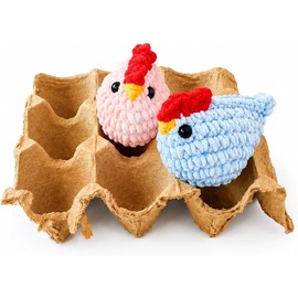 Genérico Pareja de Llaveros Gallinitas a Crochet - Amigurum Tejido a Mano, Regalo Original para Novios, Parejas o Amigos