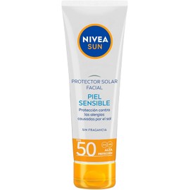 Protector Solar Facial Piel Sensible NIVEA SUN, Protección Contra Las Alergias Causadas Por El Sol, Fps50+ 50Ml