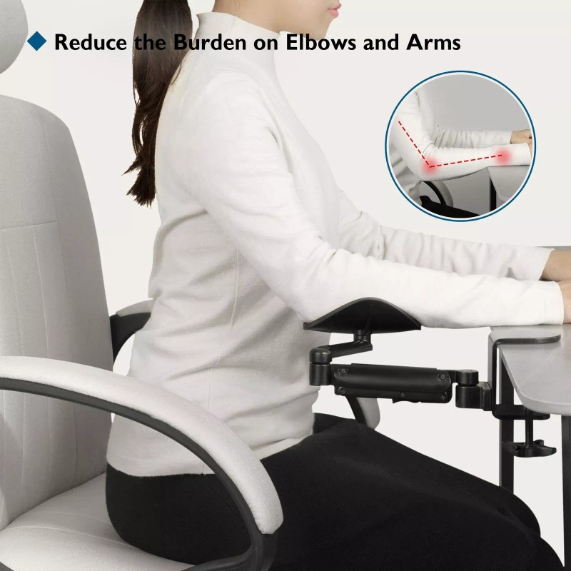BONTEC Arm Rest Support Extender for Desk Armrest Pad Rotating