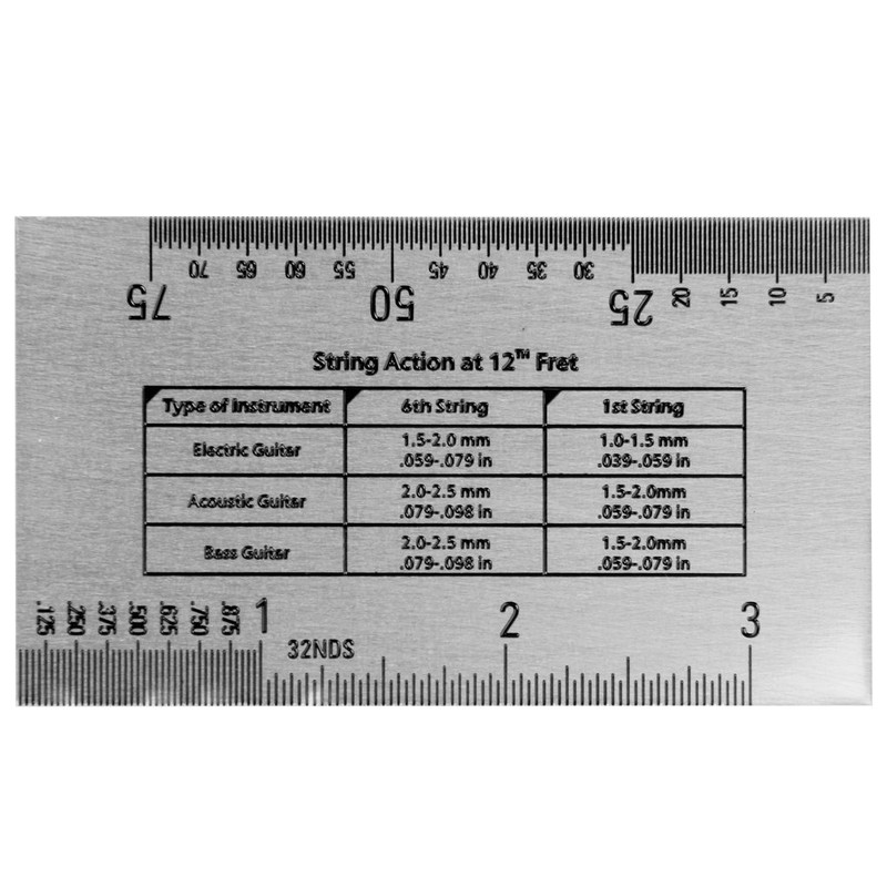 Alnicov Stainless Steel String Action Ruler Guitar Setup Gauge Luthier