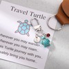 lasuroa Travel Turtle Pendant, Cute Turtle Keyring with Red Gemstone