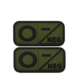 Yanxiangfa 2 PCS Mini O-Emergency Patch PVC Positive (Green) Compatible with hat, Tablet Holder, First aid kit, Blood Type, and O-Type