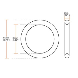 TA-VIGOR 5Pcs Nitrile Rubber O-Rings, 95mm OD 85mm ID 5mm Width Rubber Washers Spacer O-Rings Gasket kit, Metric Sealing Gasket for Hose, Faucet, Automotive, Plumbing