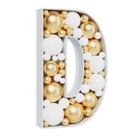 3FT Large Marquee Letters Mosaic Balloon Frame Pre-cut Foam Board Marquee Light Up Letters D for Birthday Party Decorations,Wedding,Baby Shower DIY Party Supplies (Letter D)