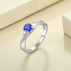 YL 925 Sterling Silver Engagement Ring 5MM Created Sapphire Infinity