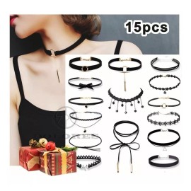 Dolores 15pcs Collar Choker Gargantilla Moda Joyería Mujer Cadenas