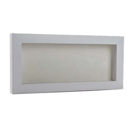 12x24 Shadow Box Frame White Wood | with a 3/4" Usable Display Depth | Includes a White Real Suede Texture Acid-Free Backing Board, UV Resistant Acrylic, and Hanging Hardware