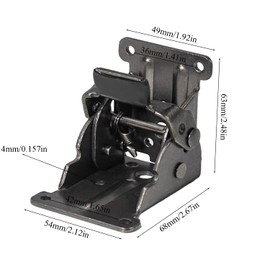 4 x Self-Locking Folding Hinge Table Legs Made of Carbon Steel Folding Hinge Table Legs Foldable Locking 90 Degrees Folding Brackets with Screws for Table Leg Sofa Bed Workbenches (Black)