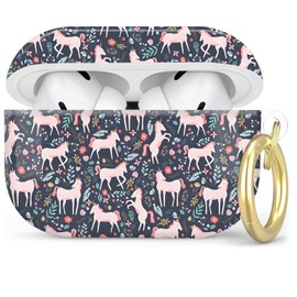 Compatible with AirPod Pro 2nd/1st Generation Case Cover with Key Chain,Full Protective Shockproof Wireless Headphone Case for Airpod Pro 2023/2022/2019(Cute Unicorn)