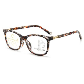 Progressive Multifocus Reading Glasses for Men & Women, No Line Multifocal Readers Blue Light Blocking Reading Glasses, 100% UV Protection, Improved Sight, Tortoise 3.0X …