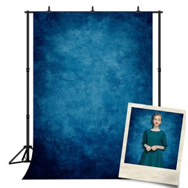 DePhoto Abstract Blue Portrait Solid Color Backdrop Photography Graduation Baby Shower Party Banner Decoration Vinyl Photo Background Studio Prop PGT030B 6x9ft