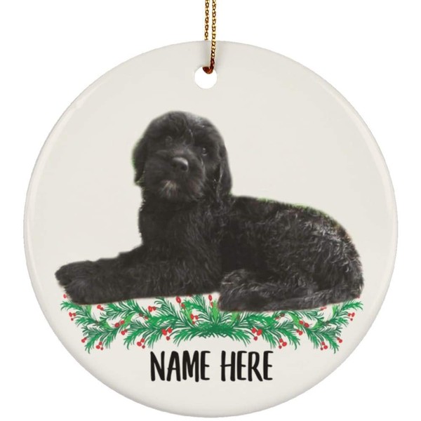 Lovesout Funny Personalized Name Goldendoodle Black Christmas Tree Ornament Circle