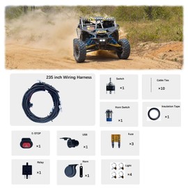 Universal ATV/UTV Turn Signal Kit, Led Street Legal Kit with Horn, USB Charge and E-Stop Switch, Compatible with Polaris RZR, Honda Pioneer 1000, Can-Am