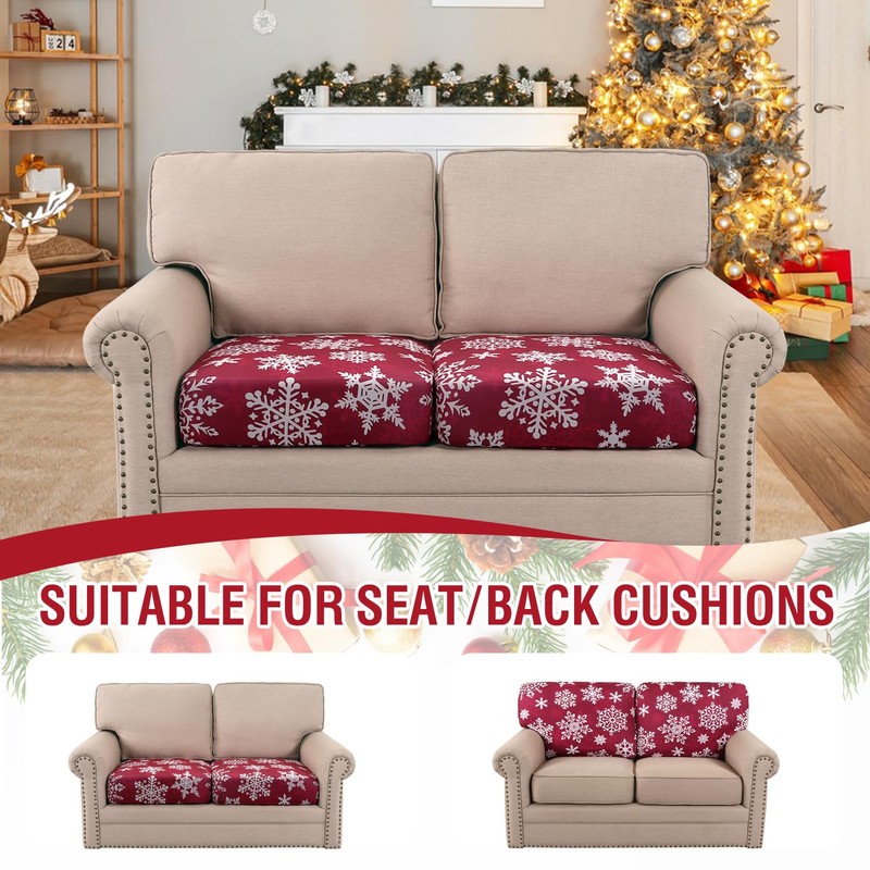 Smarcute Christmas Sofa Covers Fleece Couch Cushion Covers Stretch Chair