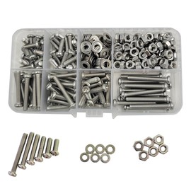 M4-0.7 x 10mm,12mm,16mm,20mm,25mm,30mm Pan Head Phillips Machine Screws,18-8 Stainless Steel Bolts Nuts Washers Screws Assortment Set (M4 Pan Head Phillips Screws)
