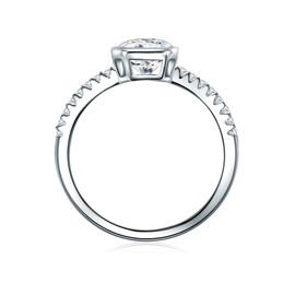 Trilani Women's Solitaire Ring 925 Sterling Silver with Cubic Zirconia Emerald Cut Silver Ring Women's Ring with Stone Rectangular, Cubic Zirconia