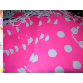 Victoria's Secret 10 Victoria's Secret PINK LOGO MEDIUM Polka Dot Paper Shopping Gift Bags NEW!!