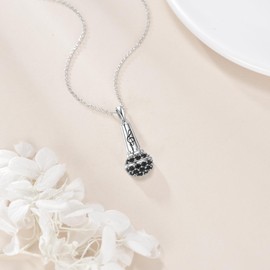 YAFEINI Microphone Necklace 925 Sterling Silver Microphone Charm Pendant Necklace Musical Instrument Jewelry Gifts for Women