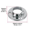 Hermex BTR-3 Brida cromada para tubo redondo de closet, color,