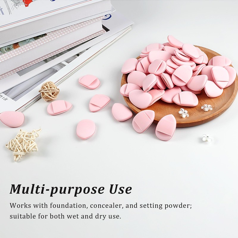 50PCS Mini Triangle Makeup Puffs – Soft Finger Sponge Set