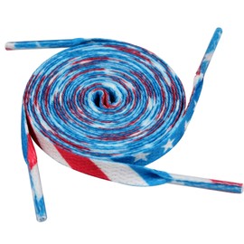 5Chaos Cool American Flag Shoelaces, Novelty Printed USA Patterned Shoe Laces for Women Men Kids Girls, Fun Shoestring with Aglets 1 Pair (59" (150CM))